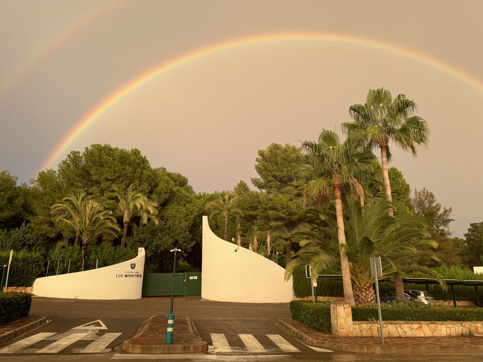 Entrance to the Los Monasterios gated community in Puzol, Valencia